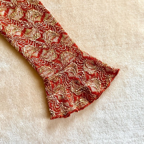 Vintage Y2K Forever21 Orange Patterned Top - Picture 3 of 4